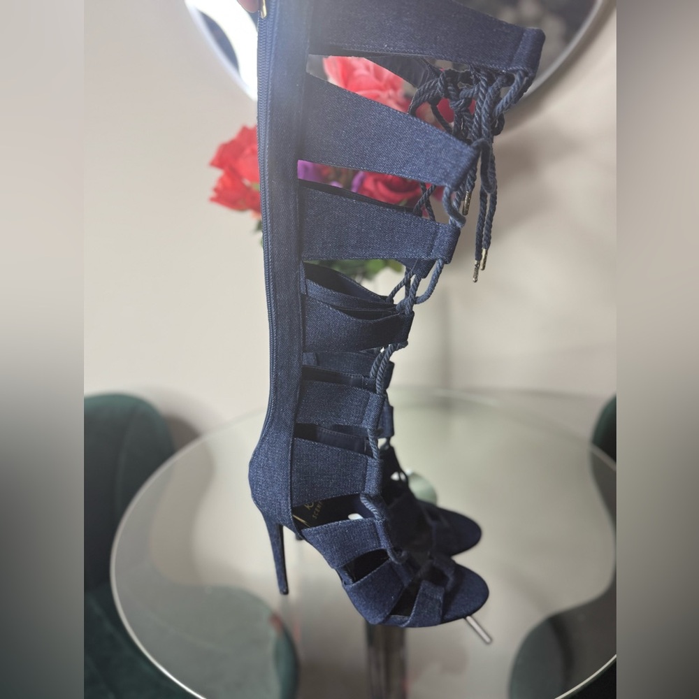 Denim Women's Calf Length High Heel